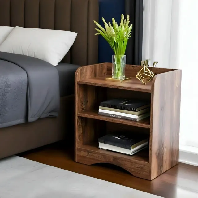 Rustic Open-Shelf Side Table