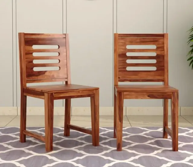 Sheesham Wood Dining Chair – Set of 2 (Honey)