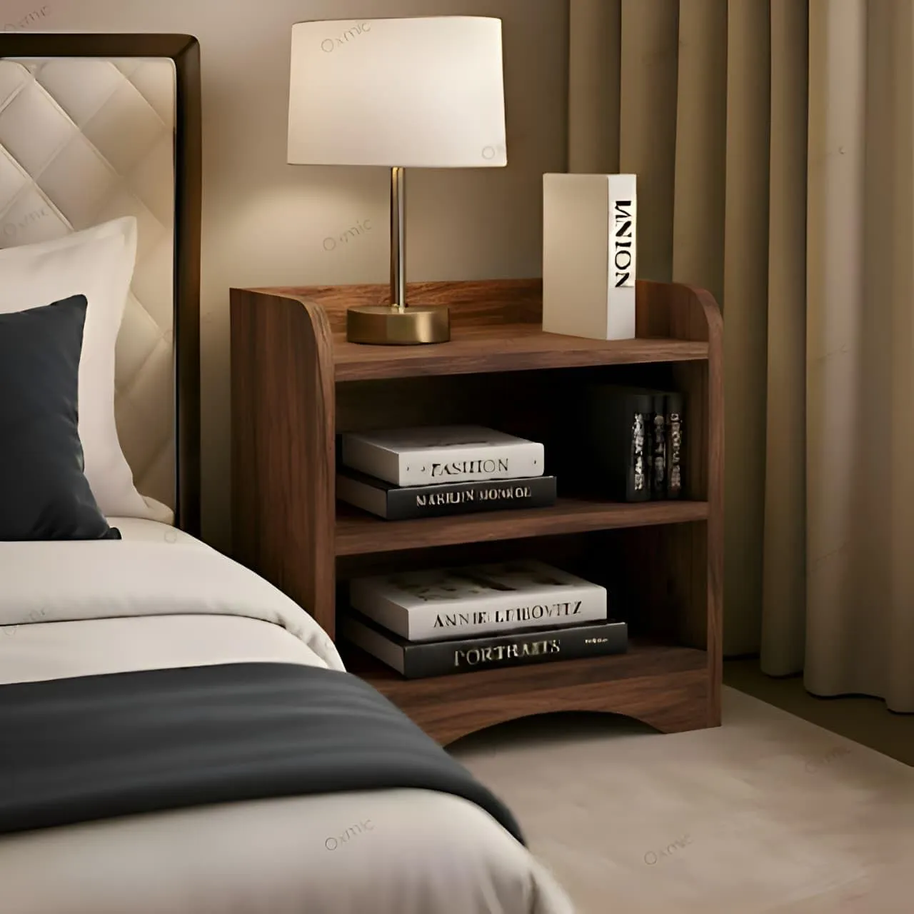 Rustic Open-Shelf Side Table