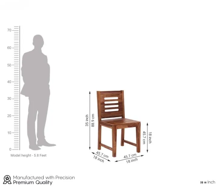 Sheesham Wood Dining Chair – Set of 2 (Honey)